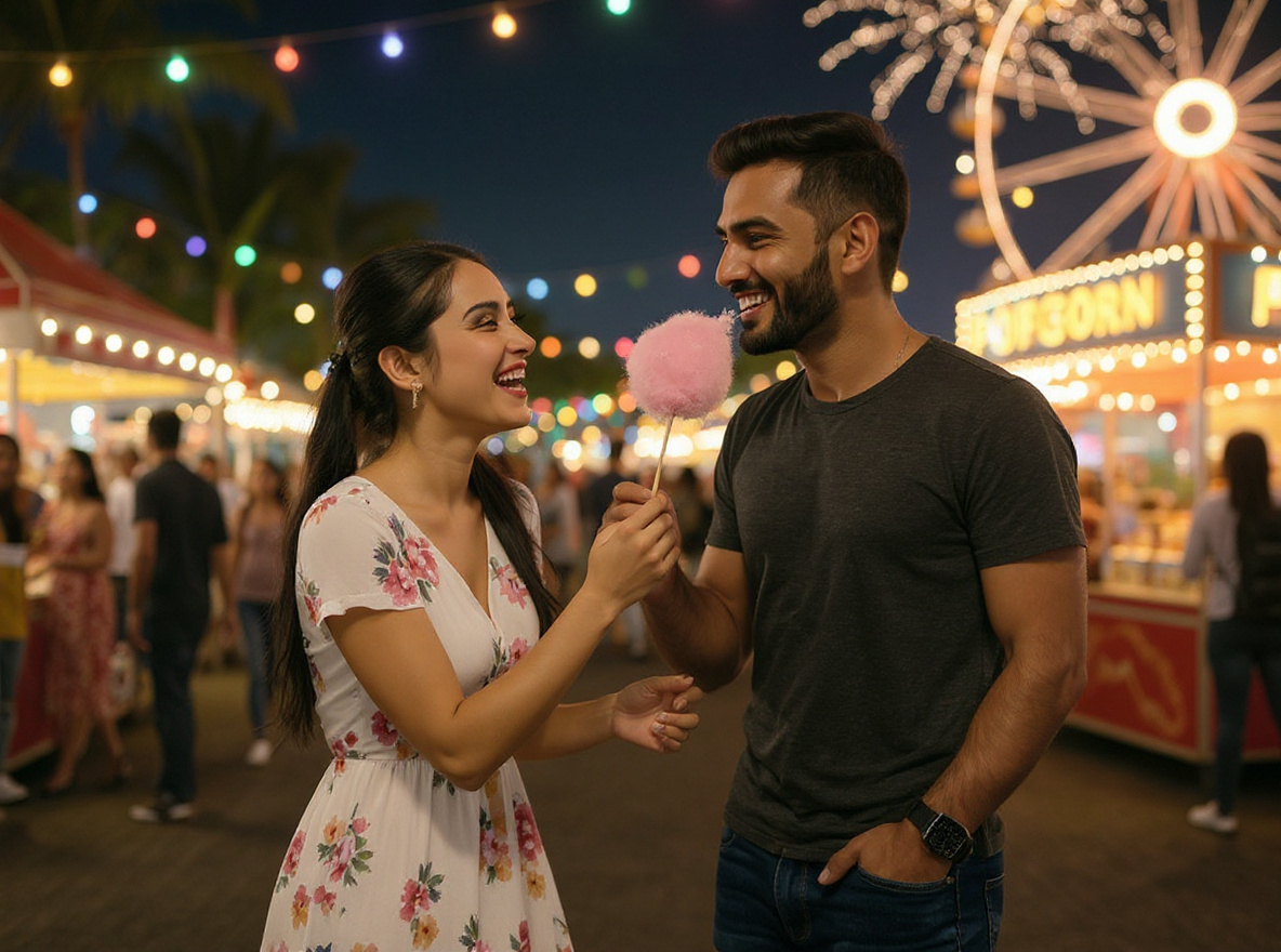 Couple enjoying carnival