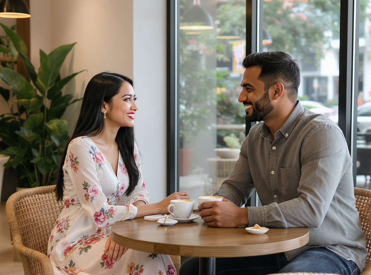 Couple meeting for the first time